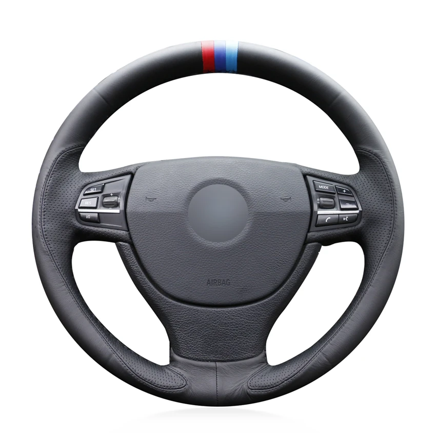 buy Blue Red Marker Black Leather Car Steering Wheel Cover for BMW F10 F07 (GT) 2009 2017 F11 (Touring) 2010 2017 F01 F02