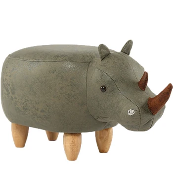 

Store Promotion Bean Bag Shoe Stool Pouf Chair Leather Sofa Ottoman Kid Toys Storage Footstool Solid Wood Nordic Deco Furniture