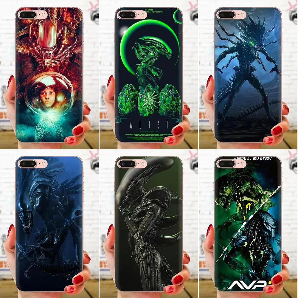 Прозрачный чехол из ТПУ для Apple iPhone 4 4S 5 5C 5S SE SE2 6S 7 8 11 Plus Pro X XS Max XR Xenomorph Aliens |