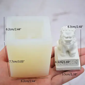 

Stone Lion Sentinel Animal Statue Resin Mold Wax Soap Clay Fondant Silicone Mold