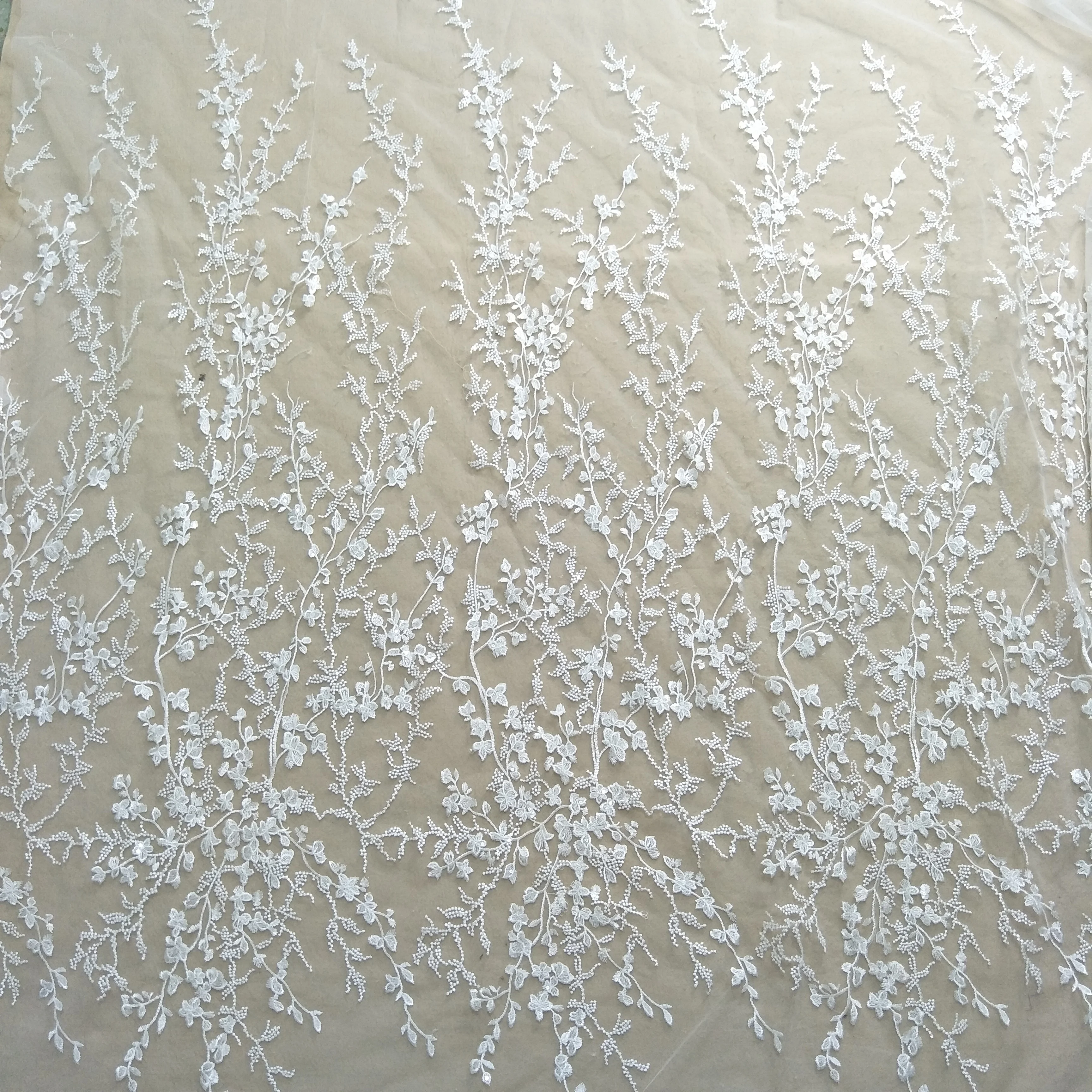 Ivory lace fabric for wedding dress, wedding dress, sale by Yard