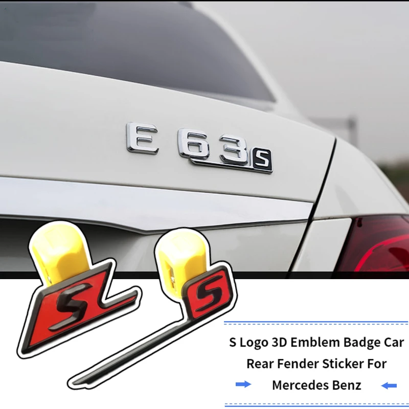 S Logo 3D Car Sticker for Mercedes Benz AMG W204 W203 W205 W212 W211 W213 W210 CLA CLK GLK Accessories Rear Fender Emblem Badge |