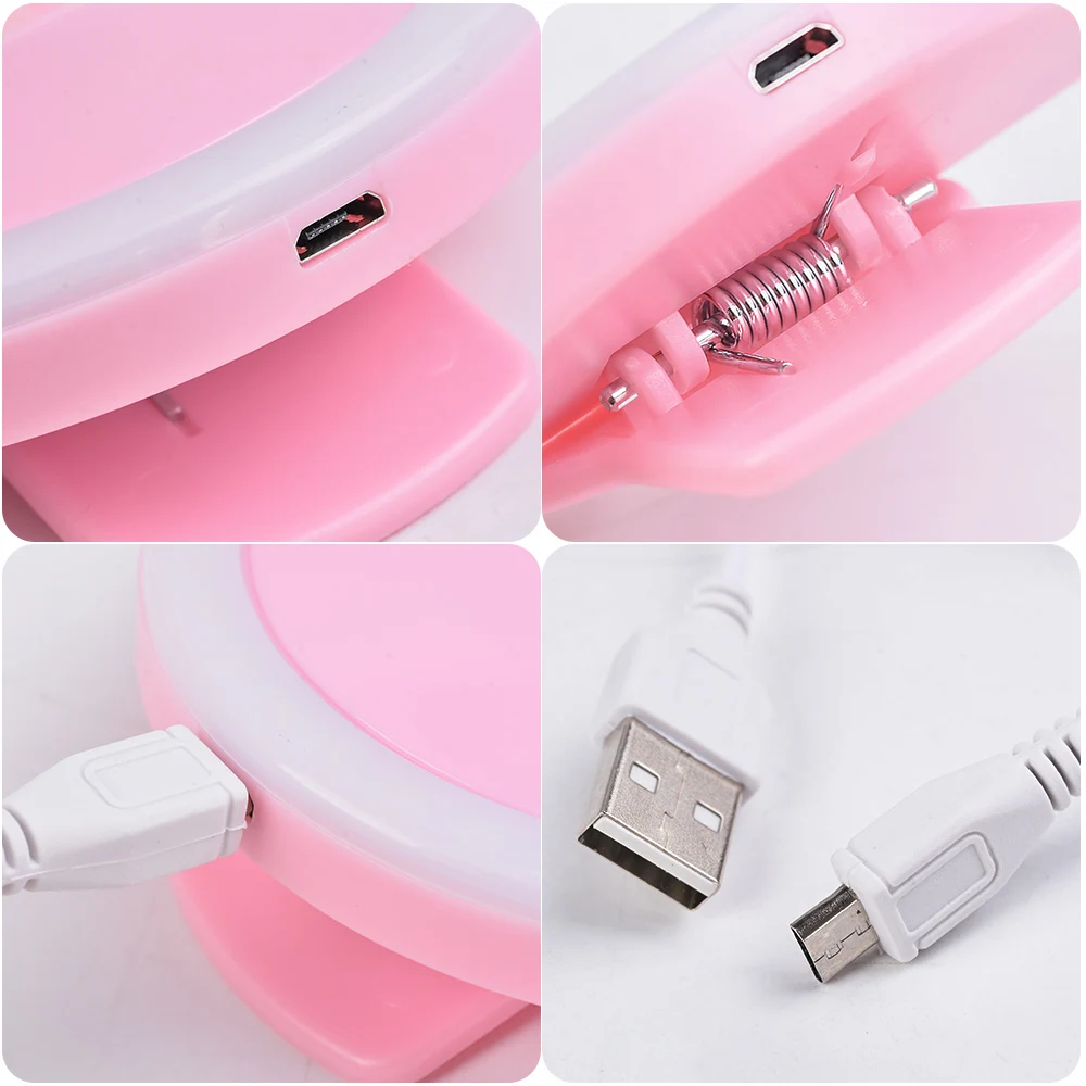 USB зарядка селфи портативная Вспышка светодиодная камера телефон фотография кольцо светильник для улучшения фотографии смартфон тонизирующий светильник USB