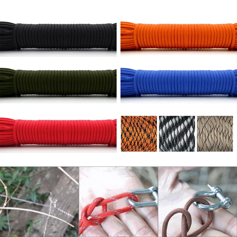 

4 Size Dia.4mm 9 stand Cores Paracord for Survival Parachute Cord Lanyard Camping Climbing Camping Rope Hiking Clothesline