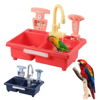 

Bird Feeder Parrot Automatic Bathtub Swimming Pool Faucet Bird Cage Bathroom Toys