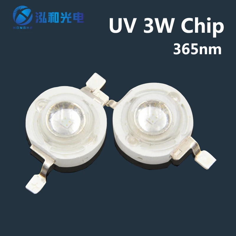 uv purple led integrated chips 365nm 370nm 395nm 400nm high power cob ultraviolet lights for money 10 20 30 50 100w nail dryer 100pcs 3W UV Purple LED Ultraviolet Bulbs Lamp Chips 365nm 375nm 380nm 385nm 395nm 400nm 405nm 410nm 420nm 3W High Power Light