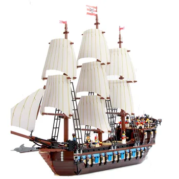 

Enlighten Building Block Large Pirate Ship Boat Imperial Flagship 9 Figures 8 Cannons Le Vaisseau Amiral 1734pcs No retail box