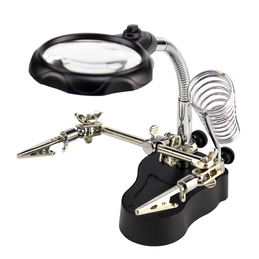 LIMEI-ZEN Magnifiers 3 X 90mm Soldering Iron Tool Holder Magnifying Glass Third Hand Loupe Multifunction Helping Repair Magnifier Clip Welding Tools LIMEI-ZEN Magnifiers 3 X 90mm Soldering Iron Tool Holder Magnifying Glass Third Hand Loupe Multifunction Helping Repair Magnifier Clip Welding Tools