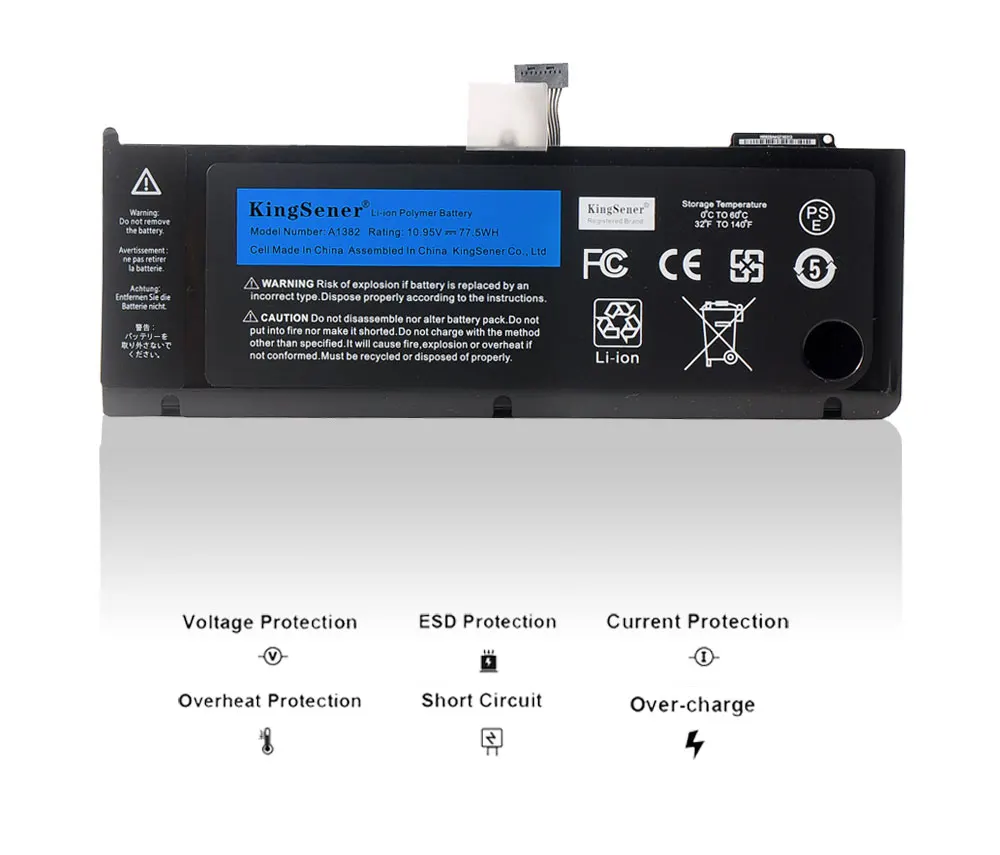Kingsener-bateria de laptop a1382 para apple macbook