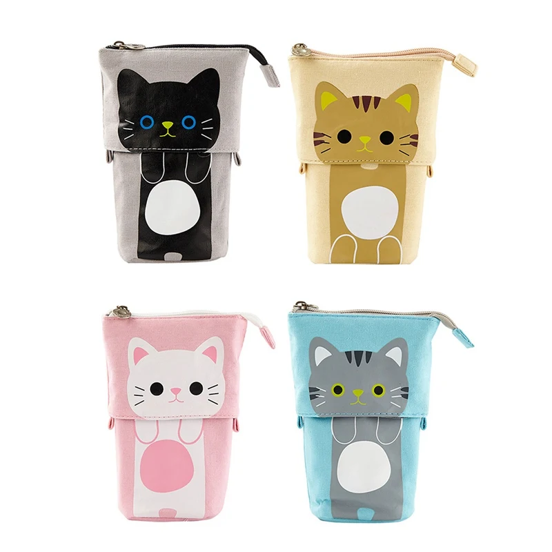 Flexible Cat Pencil Case Fabric Quality School Supplies Stationery Gift School Cute Pencil Box