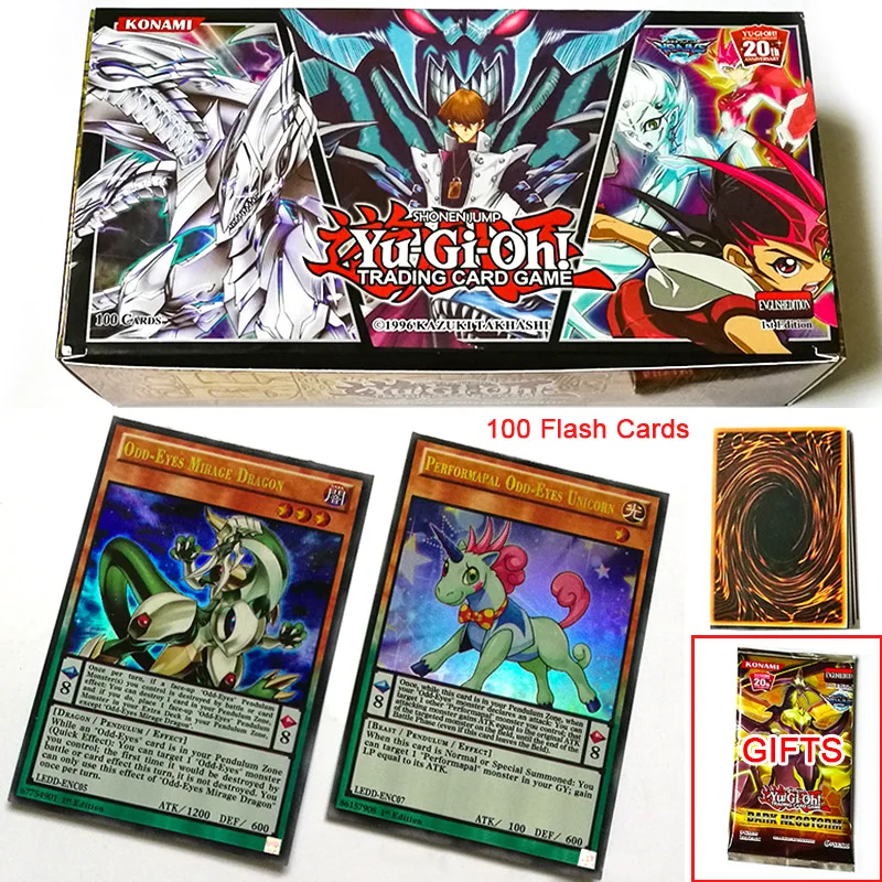 TCG, английская, Yu Gi Oh, настольная игра, дуэль, флэш, 100 карт, без повторения, yugioh, боевой стол, сверкающая карта, OCG, колода, Детский Рождественский подарок