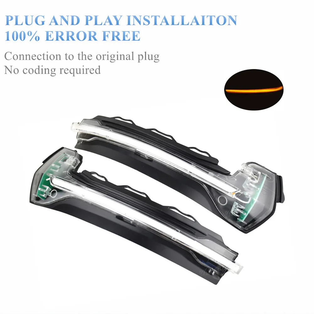 

Dynamic Turn Signal LED Side Wing Rearview Mirror Indicator Blinker Repeater Light For Audi A3 8V S3 RS3 2013-2020
