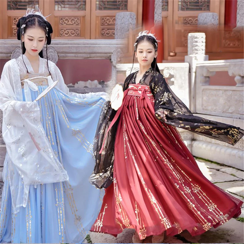 Одежда для народных танцев Hanfu в китайском стиле женское элегантное сказочное