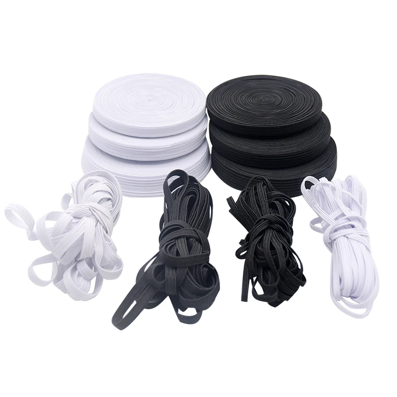 

10 Meters 3mm-12mm White Black Sewing Elastic Bands Spandex Slender Elastic Rope Line Handmade Crafts Clothes Pants Accessories
