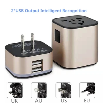 

Portable Multi-Function Travel Converter Head Freely Rotatable USB High Speed Charging Socket World Travel Support AU/US/UK/EU