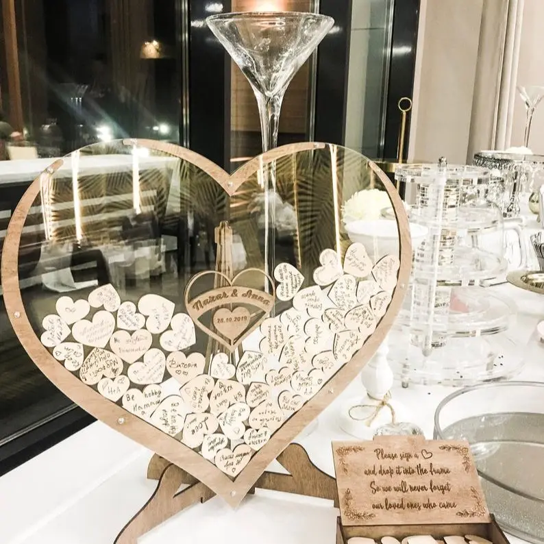 Wedding Guest Book Alternative Wedding Decor-Drop Heart Guestbook