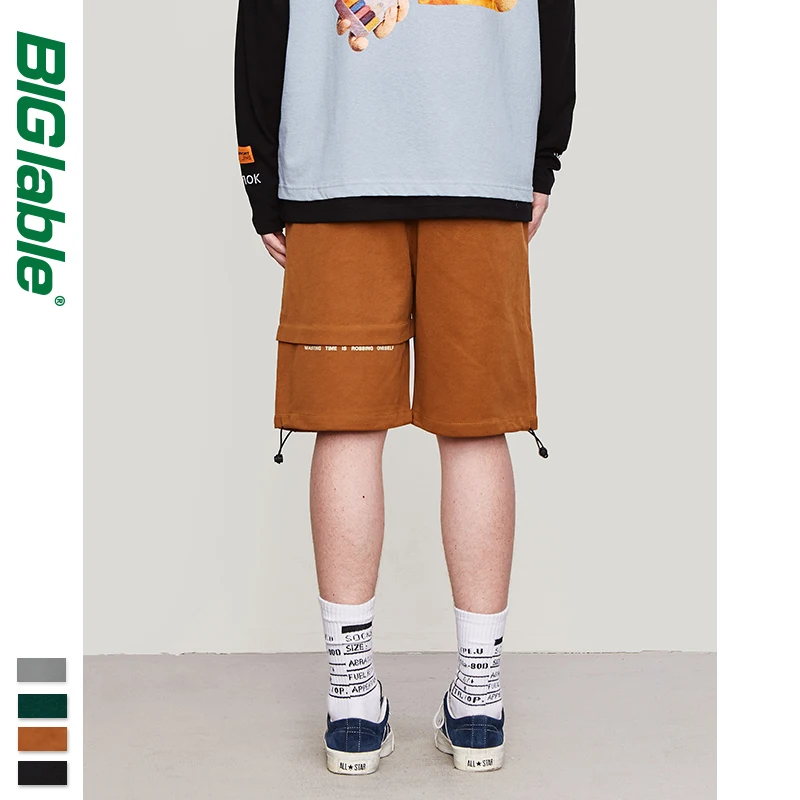 BIG LABLE Men's Brand Casual Shorts New Style Fashion Men Short Men Hot Sale Casual Beach Shorts Elastic Waist Shorts 9364S
