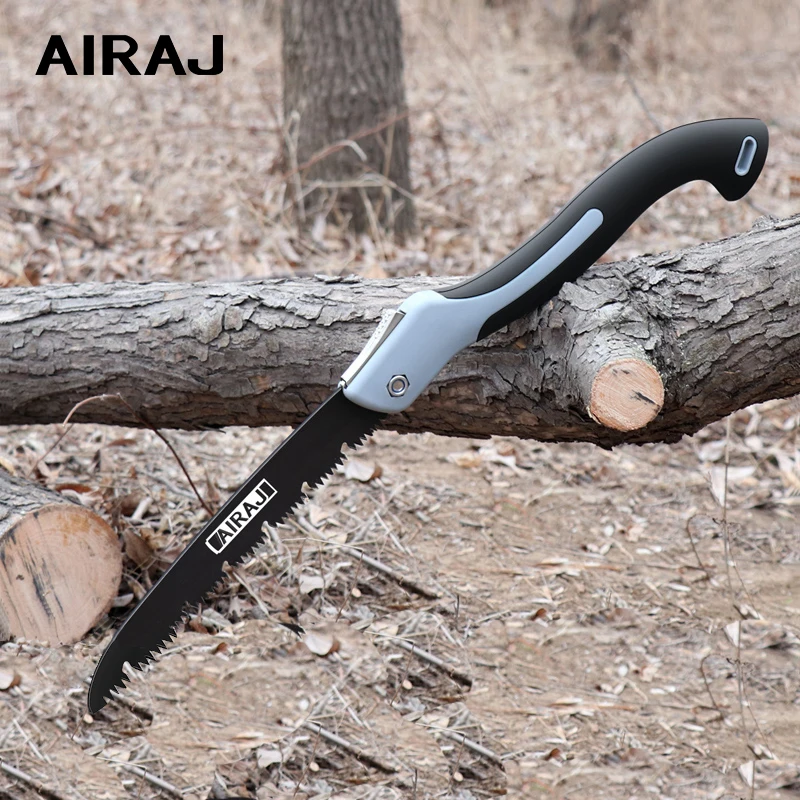 AIRAJ multifonctionnel lame de scie pliante scie à main outils de coupe du bois SK5 poignée en acier pliable scie de jardin