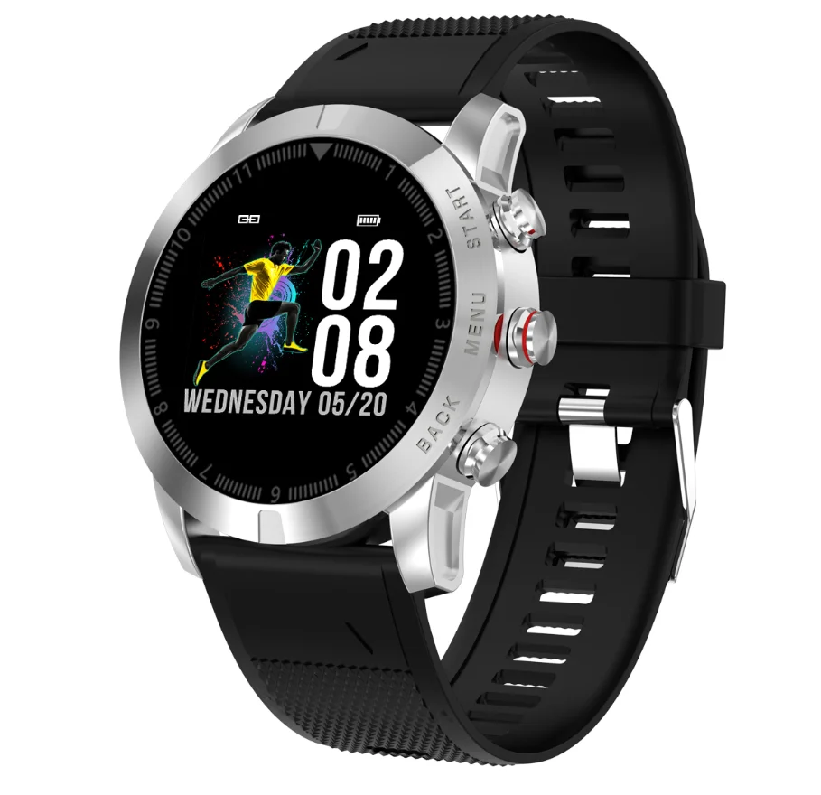 Tiptop S10 полный сенсорный браслет PPG+ HRV монитор сердечного ритма большая батарея Определитель номера дисплей Спорт Смарт часы - Цвет: Silver Gum