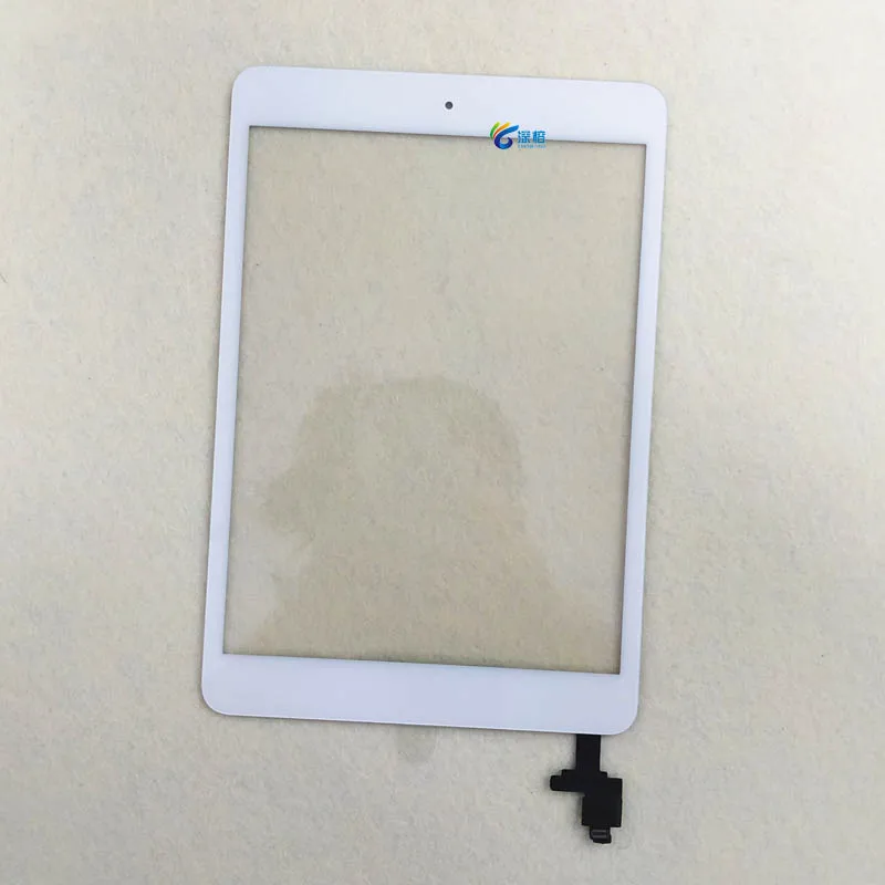 For Mini 1 White 1 шт. для iPad Mini 1 Mini 2 A1432 A1454 A1455 A1489 A1490 A149 сенсорный экран дигитайзер сенсор+ IC чип Разъем Flex+ кнопка - Цвет: For Mini 1 White