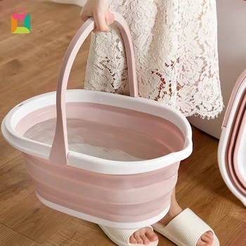 

Foldable Mop Bucket Collapsible Portable Wash Basin Dishpan With Handle Cozy