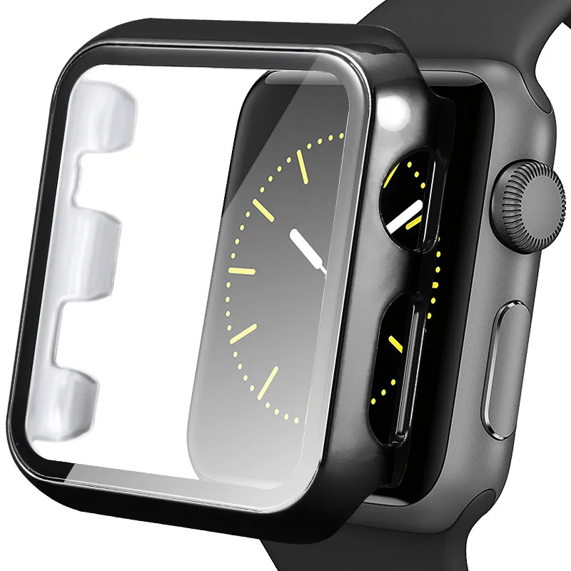 

Watch Cover Case for Apple Watch 5/4/3/2/1 38MM 40MM Full Cover Protective PC Case with Tempered Glass Film Frame Case 42MM 44MM