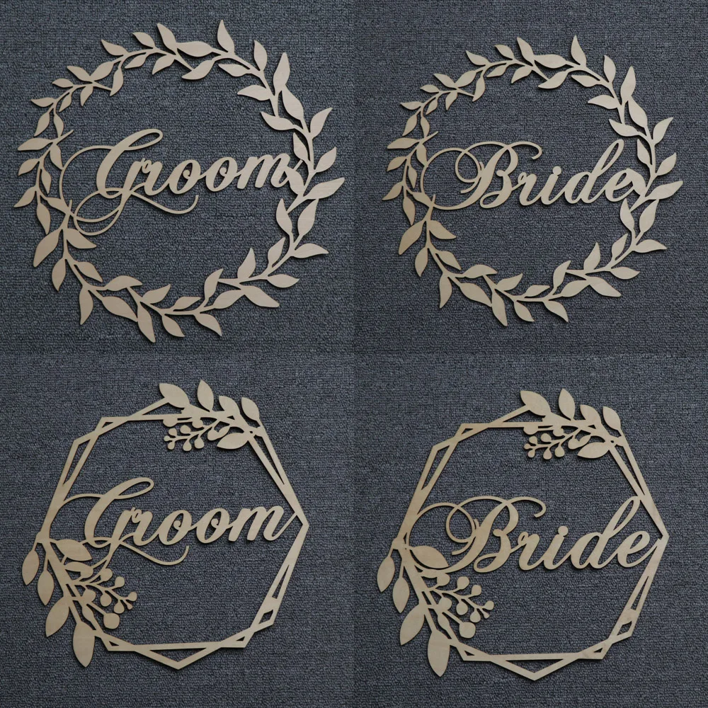 Wood Chair Banner Chairs Sign DIY Wedding Decoration for Engagement Wedding Party Supplies Bride&GroomMr&MrsBetter&Together (24)