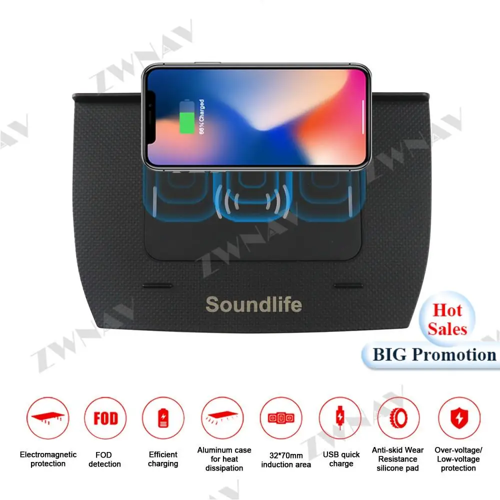 QI автомобильное беспроводное зарядное устройство Быстрая зарядка для Honda Civic 2016