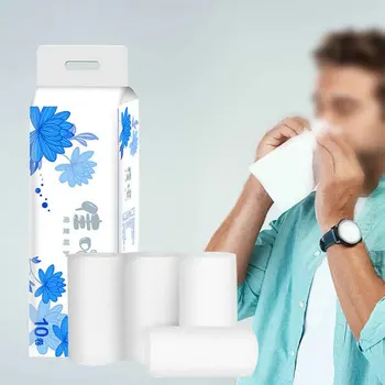 

12rolls Restaurant Toilet Tissue Kitchen Soft Thick Non Toxic Water Absorption 4 Ply Tear Resistant Wood Pulp Hotel Home