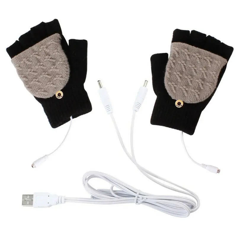 Новые CA USB теплые перчатки Зима Полный/половина утеплитель пальцев ноутбука перчатки варежки