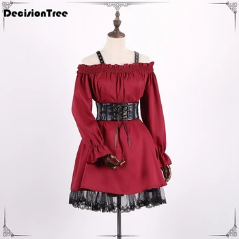 

2020 vintage long sleeves gothic lolita off shoulder renaissance lace cross classic steampunk victorian