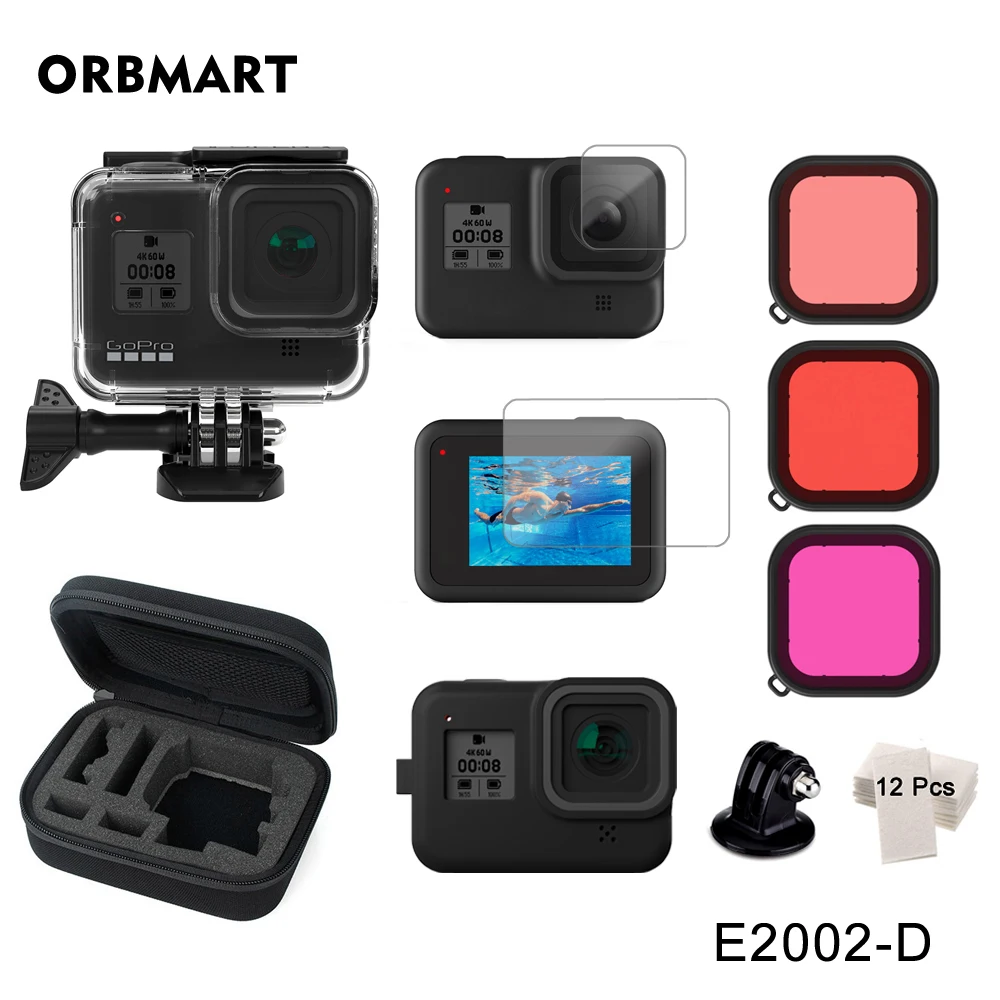 ORBMART 60 м водонепроницаемый чехол для GoPro Hero 8 черный защитный чехол для подводного погружения для Go Pro 8 аксессуары - Цвет: E2002-D