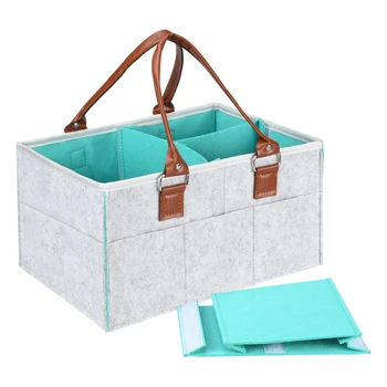 

Portable Multifunction Organiser Nappy Storage Nursery Felt Basket Wipes Bag Changeable For Newborn Kids Closet Travel Organizer