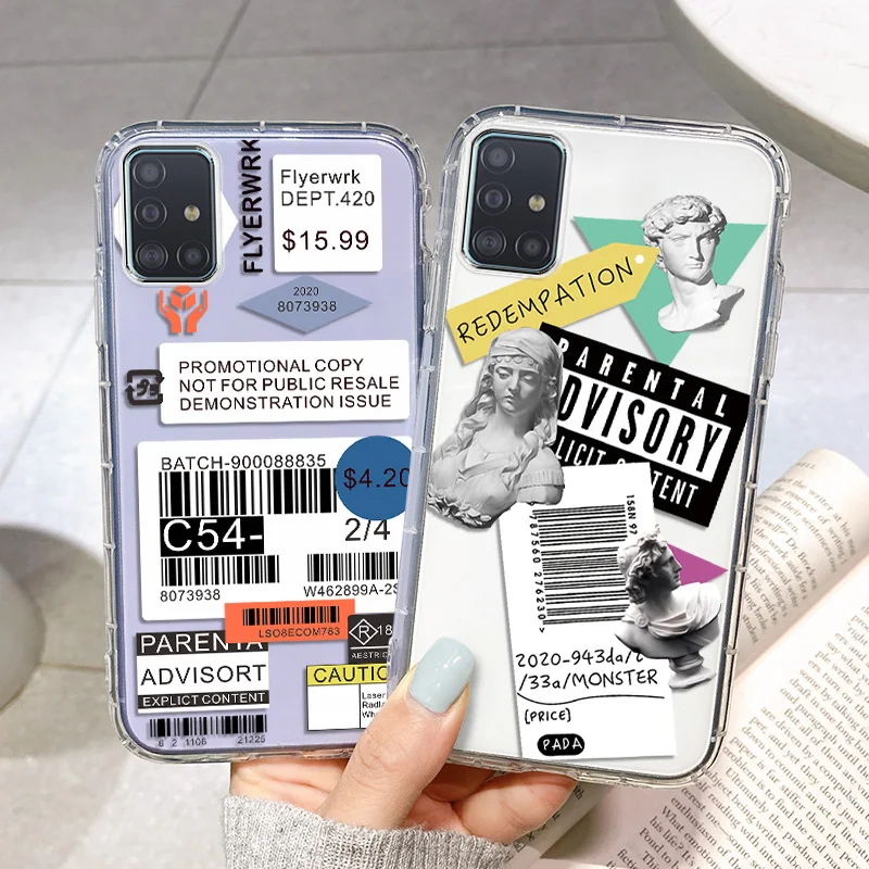 Clear Phone Case For Samsung A51 A32 A52 A12 A21S A50 A71 A11 A22 A31 A42 Case Samsung M21 M31 M51 S20 FE S21 Ultra Soft Cover