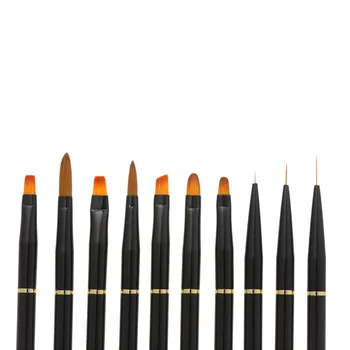 

2019New 10pcs Nail Brush Kit for Nail Art DIY UV Gel Nail Builder Brush Painting Drawing Nail Pen Set Professional Nail Art Tool