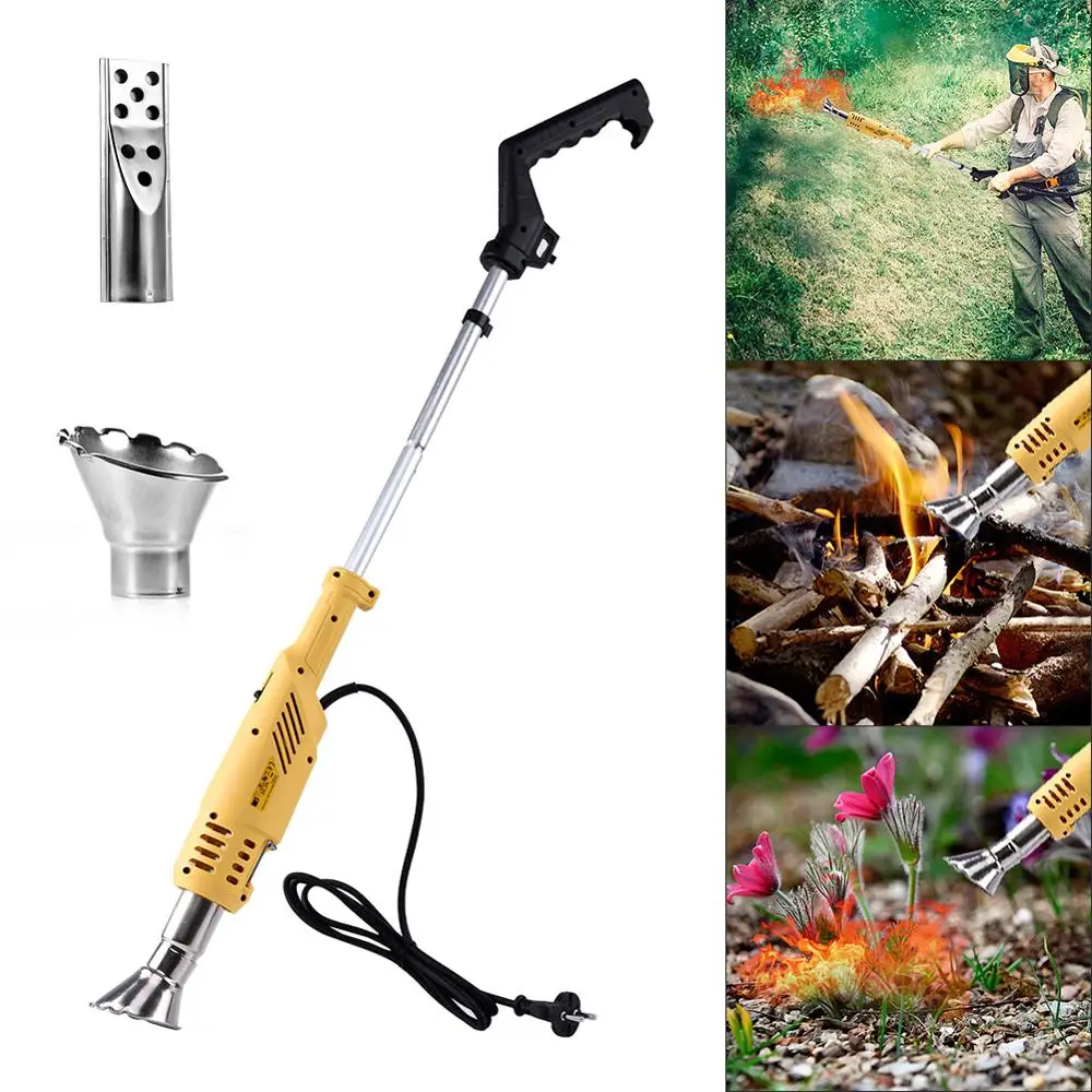 for Garden Patio Driveway Heilsa Electric Weed Burner Garden Gear Electric Weed Killer 2000W 230V Up to 650 °C Thermal Weeding Stick 