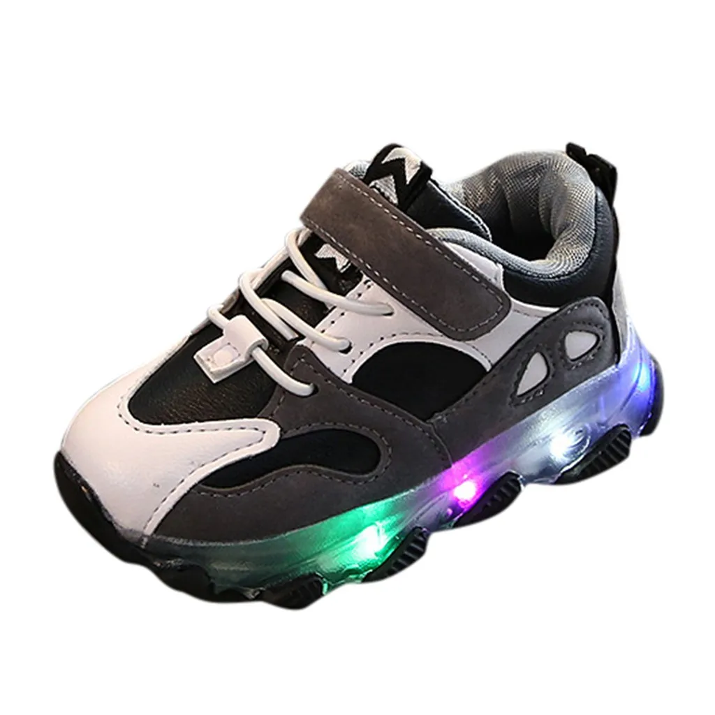 Светящиеся кроссовки для детей; светящаяся обувь для маленьких мальчиков и девочек; Светодиодный светильник; повседневные кроссовки; спортивная обувь;# C