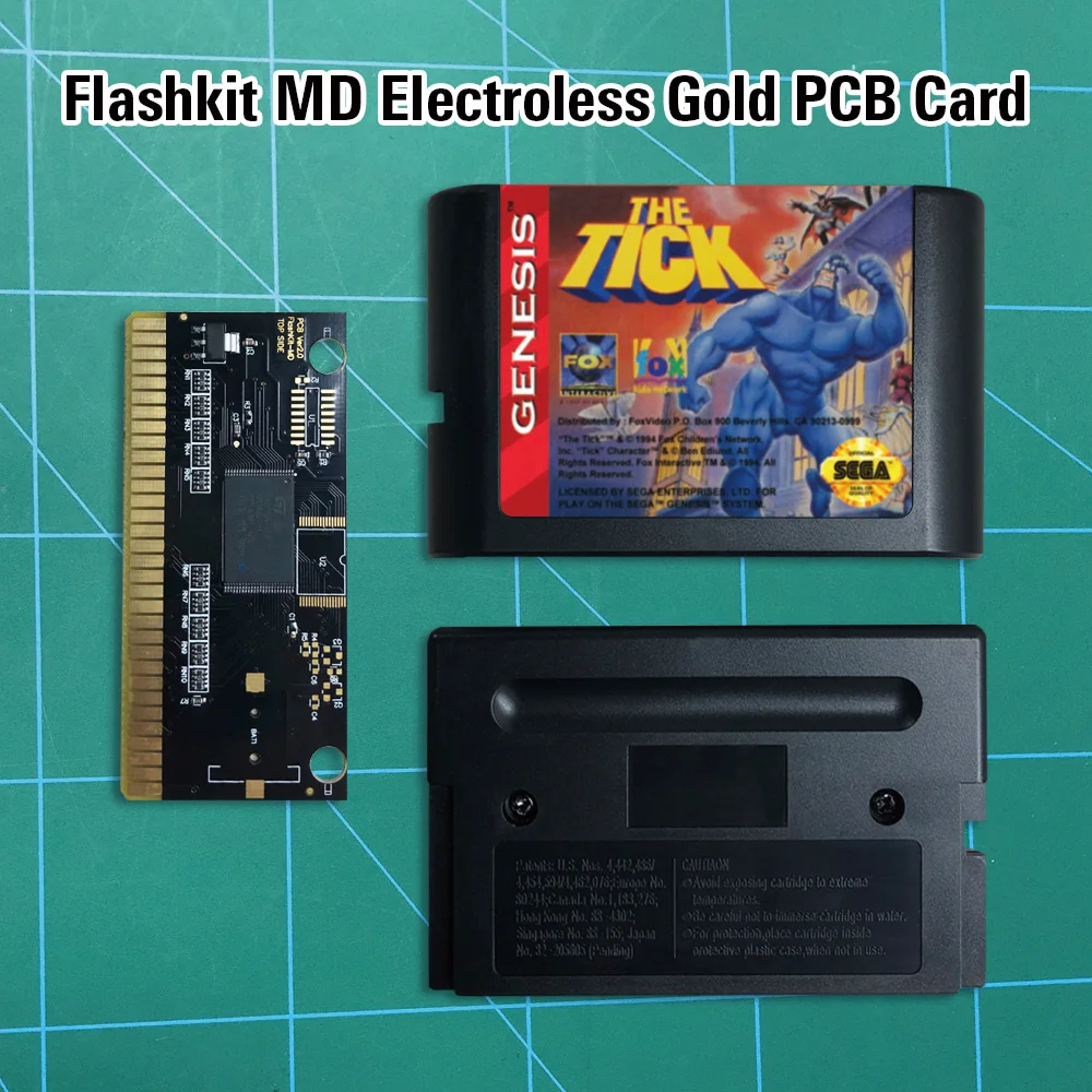 Тика-Flashkit MD никелевое золото схема на основе печатной платы 16 бит MD-игры Картридж