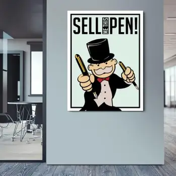 

Hot Sell This Pen Home Decor hanmdade pop style Modern Art Painting on Canvas