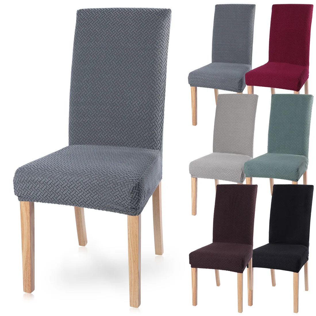 

1/2/4/6Pc Spandex Stretch Elastic Slipcovers Solid Color Chair Cover Chair Covers For Dining Room Kitchen Wedding Hotel Banquet