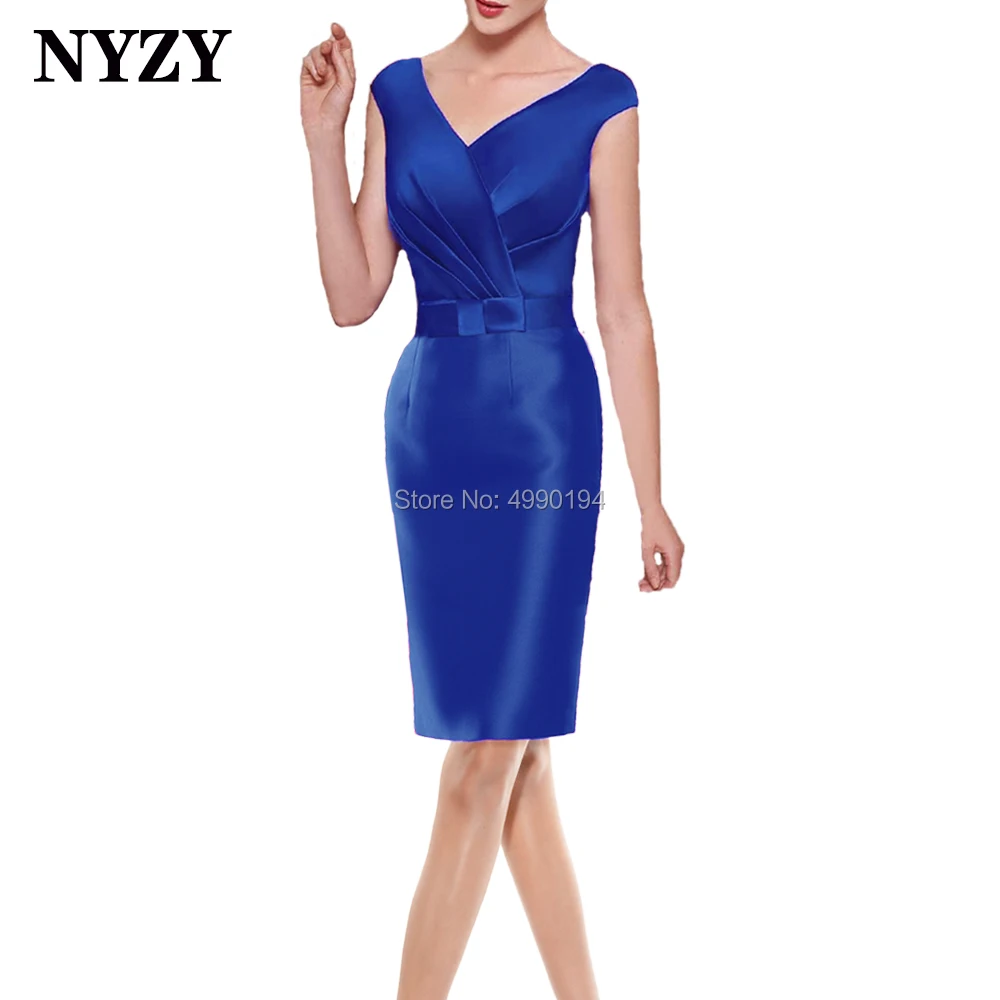 Cocktail Dresses NYZY M282 Sleeveless Fuchsia Satin Dress Party Prom Evening Homecoming