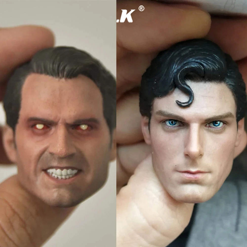 

1/6 ScaleHead Sculpt 3.0 angry Classic Christopher Male Head Reeve Carving Model Fit 12" Action Figure Body