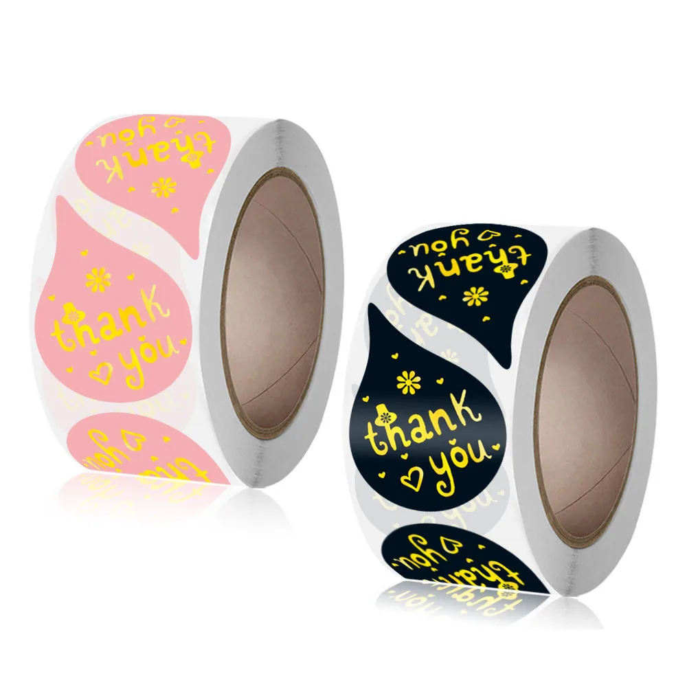

500pcs Gold Pink Foil Thank You Stickers For Seal Labels 1 Inch Gift Packaging Stickers Birthday Party Offer Stationery Sticker