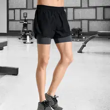 GloryStar мужские Летние Поддельные двухкомпонентные короткие эластичные быстросохнущие фитнес облегающие стрейч шорты для йоги