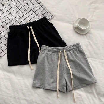 

Women Short knit Pants Summer panties casual solid gray black home style