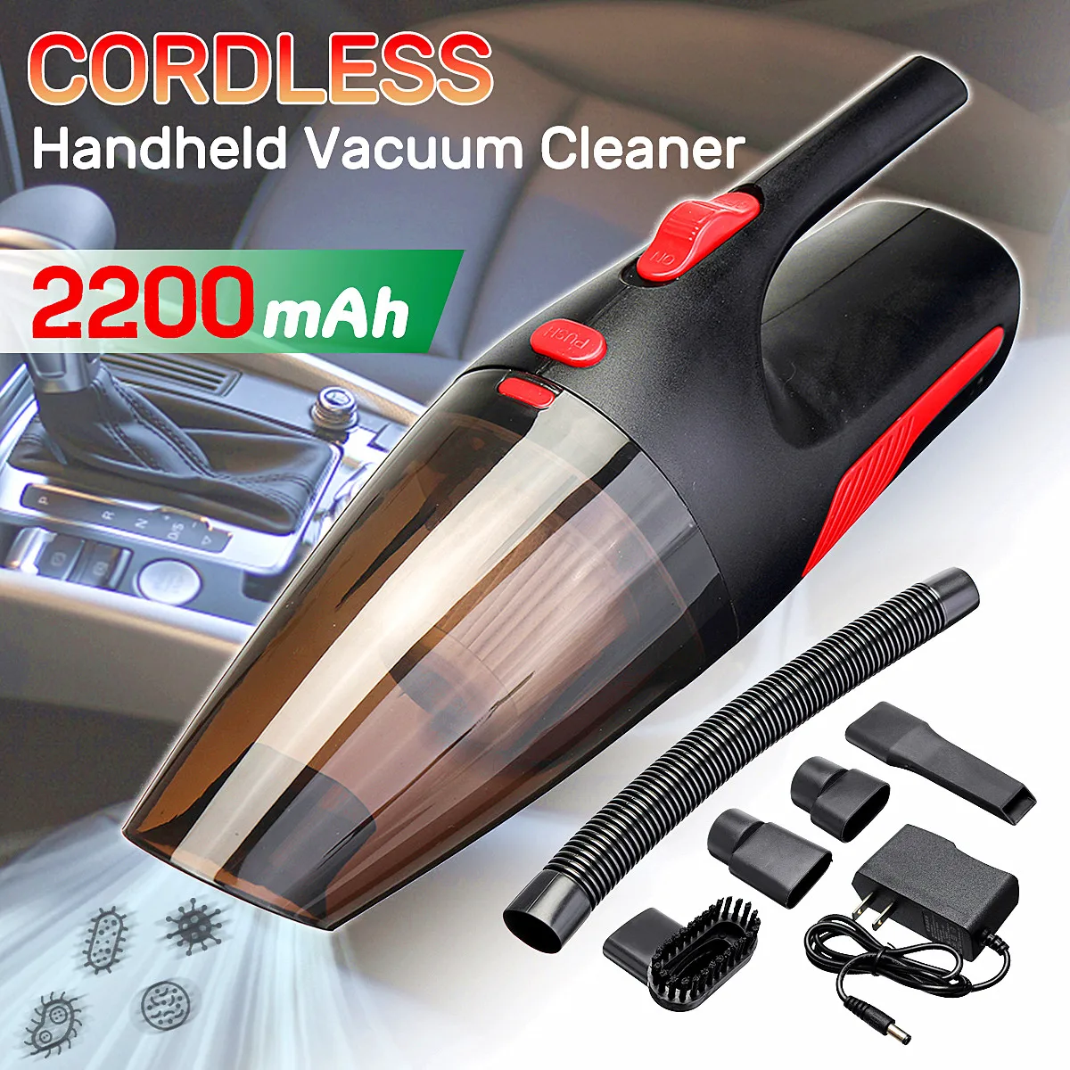 

Newest 120W 12V Vaccum Cleaner 5000PA Super Suction Portable Cordless Handheld Rechargeable Car Vacuum Cleaner Wet Dry Dual Use