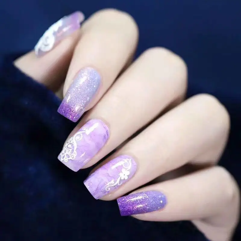 

1pc 3D Acrylic Carving Fresh Floret Relief Hand Painted Frosted Water Decal Experience Fingernail Smooth Decal