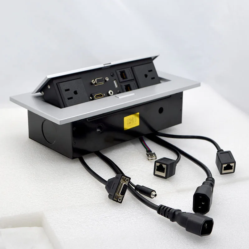 K514 нам Стандартный мультимедийный настольный компьютер с HDMI VGA 3,5 мм, сетевой разъем Соединительная коробка офисная Конференция настольная розетка