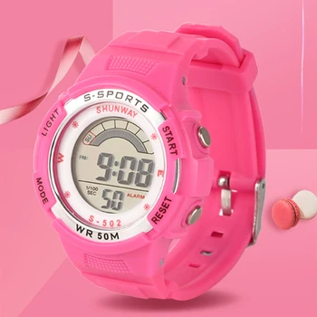 Enlarge Children Electronic Watch Digital Sports Swimming Watches Silicone Rubber Boys Girls LED Watchband Kids Casual Clock Gift 502