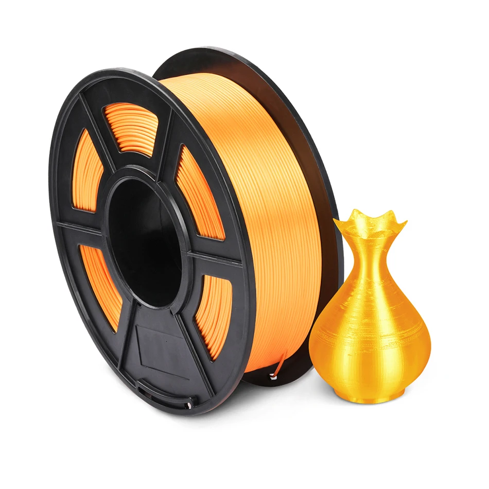Silk Orange SUNLU Пластик PLA шелковая нить для 3d принтера 1,75 мм без запутывания обмотки шелковая PLA нить 1 кг - Цвет: Silk Orange